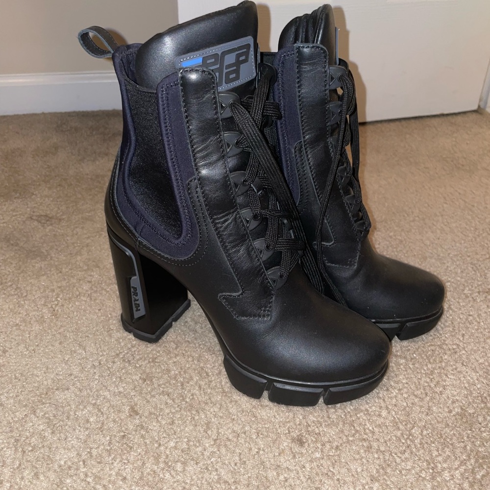 Prada Chunky heel ankle boot. Like new